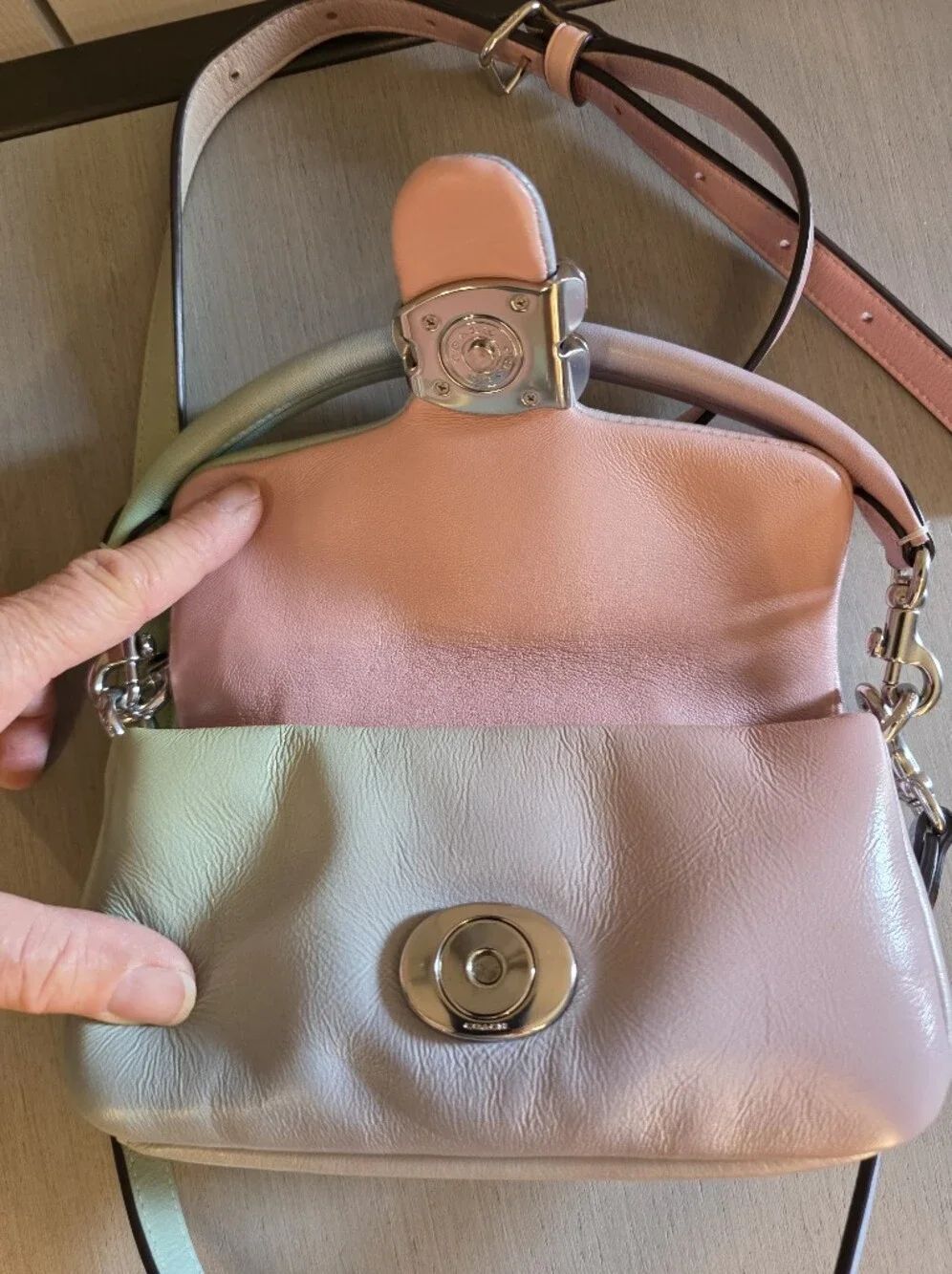 Coach Mini Pillow Tabby Pastel Ombre Leather Shoulder Bag Crossbody NEW CA084 - Picture 7 of 10
